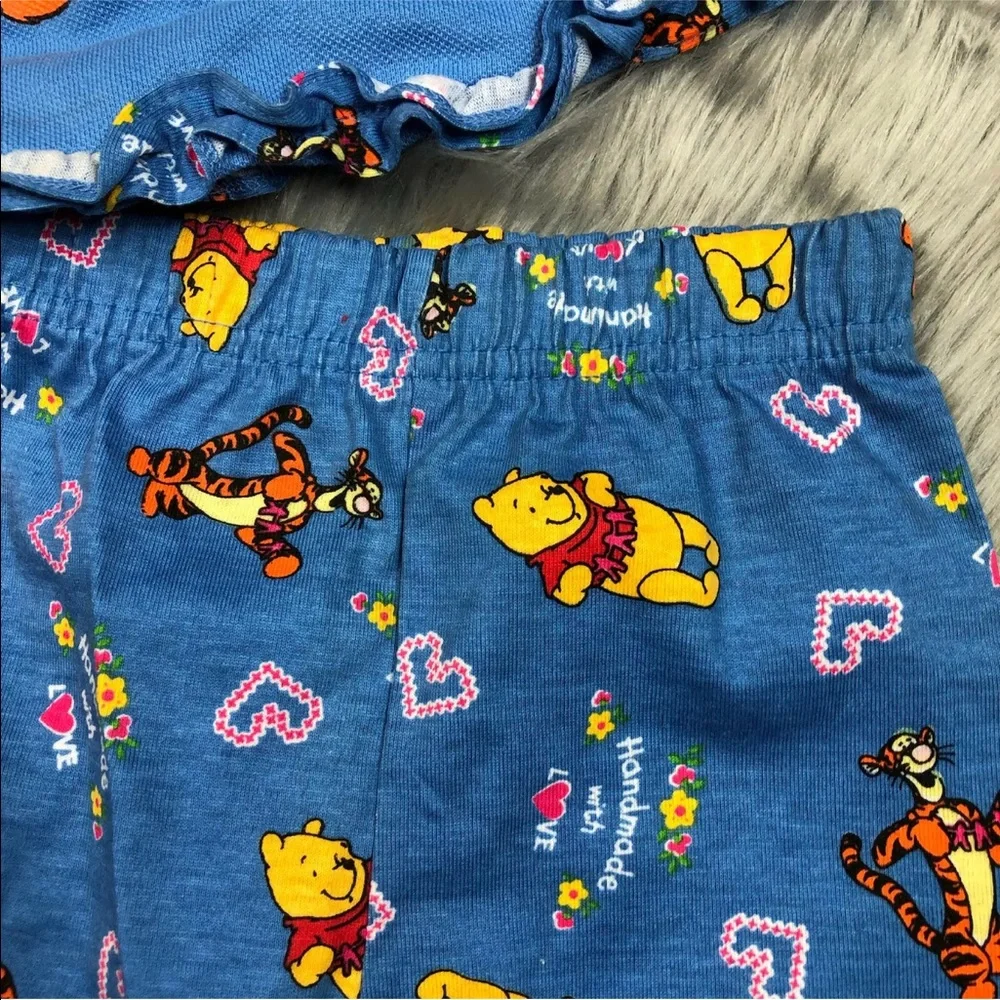 Vintage Disney Tigger Winnie The Pooh Blue Baby Girls Outfit Set